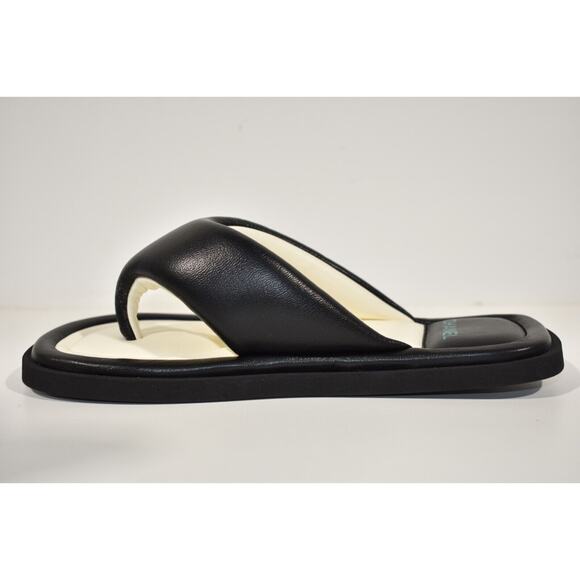Chanel 22P Black White Lambskin Padded Pool Thong Logo Mule Slide Flat Sandal 42 - Picture 9 of 12